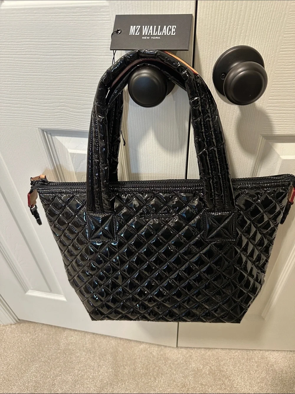 MZ Wallace Medium Sutton Black Lacquer NWT